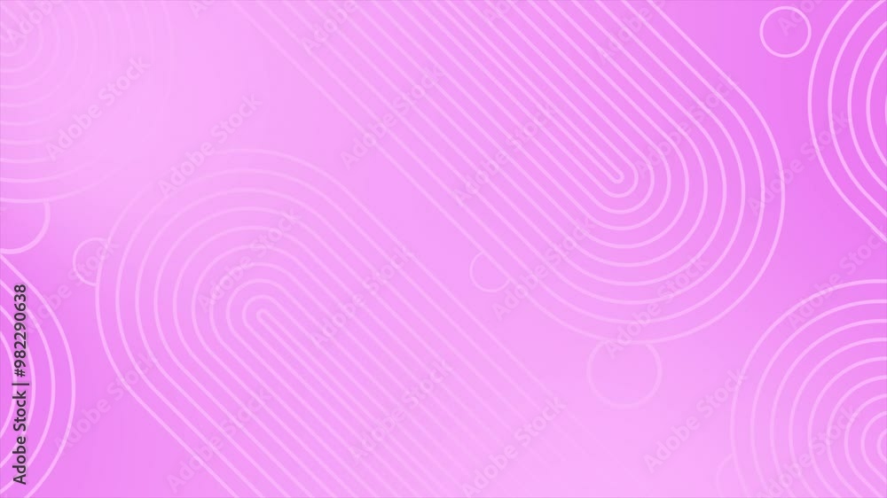 Pink color parallel abstract lines slowly moving circles abstract design geometrical background Pink color parallel abstract lines slowly moving circles abstract design geometrical background