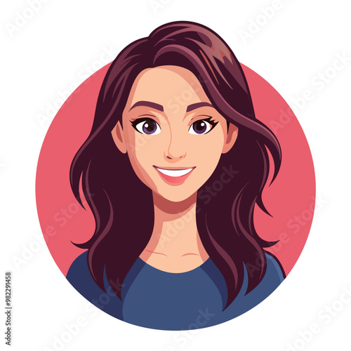 Head portrait of a young woman illustration