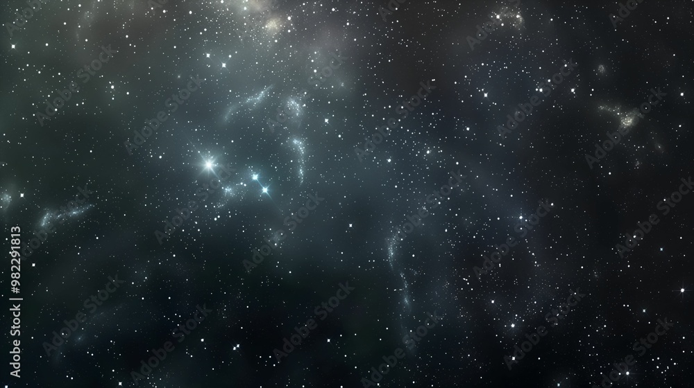 Obraz premium Ethereal Starry Sky with Nebula Clouds