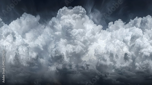 A Stunning View of Cumulus Clouds in the Sky with a Dark Background