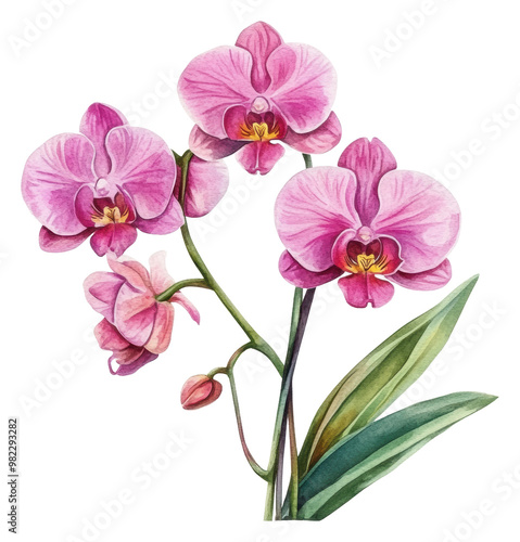 PNG Beautiful pink orchids blooming in a sunny setting