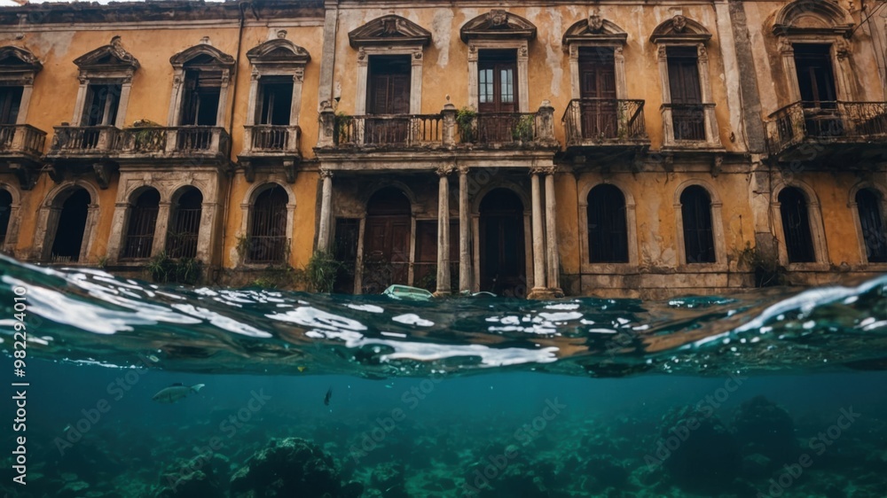 The sunken city of Atlantis reveals its ancient splendor through submerged ruins beneath the sea The sunken city of Atlantis reveals its ancient splendor through submerged ruins beneath the sea