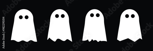 simplicity halloween ghost freehand drawing flat design. Halloween ghost.