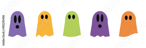 simplicity halloween ghost freehand drawing flat design. Halloween ghost.