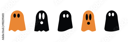 simplicity halloween ghost freehand drawing flat design. Halloween ghost.