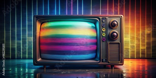 Flickering lines crackle across the screen, distorting vibrant hues into garish brilliance. Blurred figures waver, like