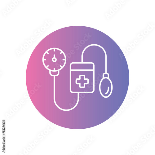 Blood Pressure Monitor vector icon stock illustration