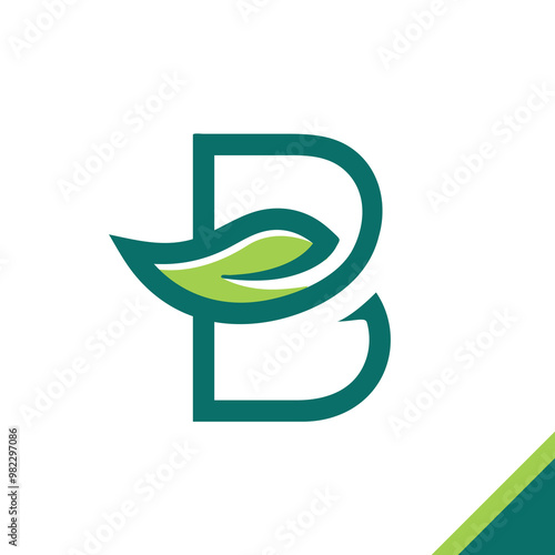 B Letter Bio Health Nature Leaf Supplement Logo Template	
