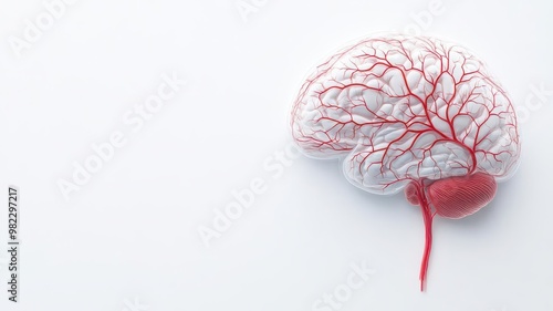 Cross-section of brain arteries during ischemic stroke, clear and informative