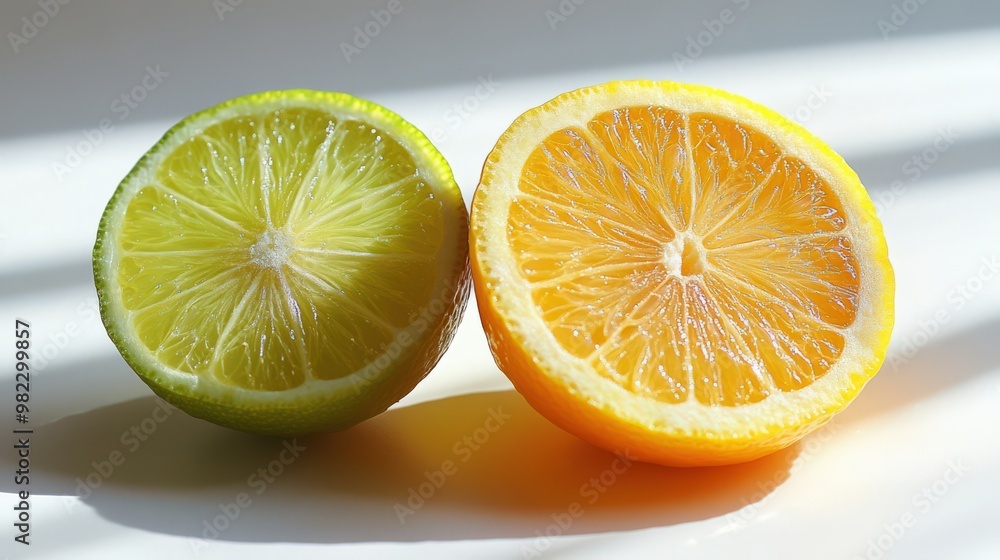 Fresh Citrus Fruits on a Bright Background Fresh Citrus Fruits on a Bright Background