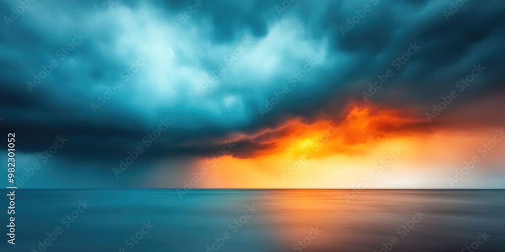 Dramatic horizon of a dark stormy ominous sky over a seascape Dramatic horizon of a dark stormy ominous sky over a seascape