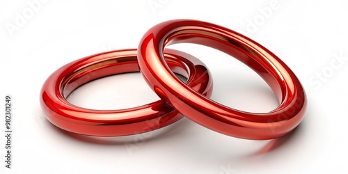 In Chinese culture, the interlocking rings on a white background symbolize the eternal union and love between two photo