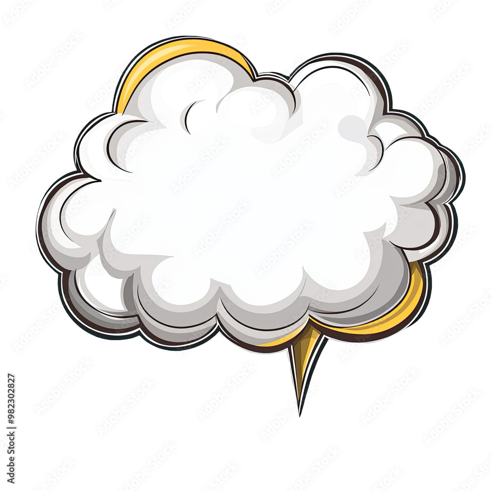 Blank Comic Speech Bubble with Bold Outline Blank Comic Speech Bubble with Bold Outline