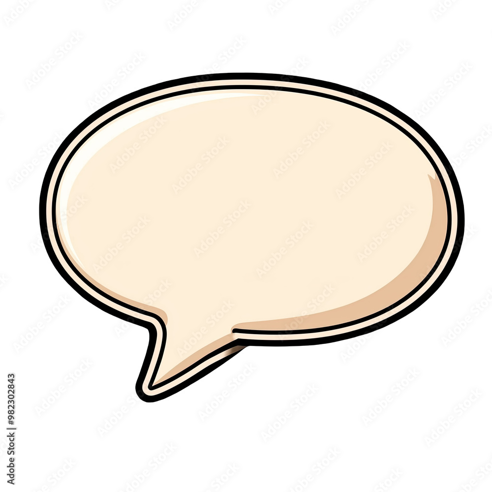 Blank Comic Speech Bubble with Bold Outline Blank Comic Speech Bubble with Bold Outline
