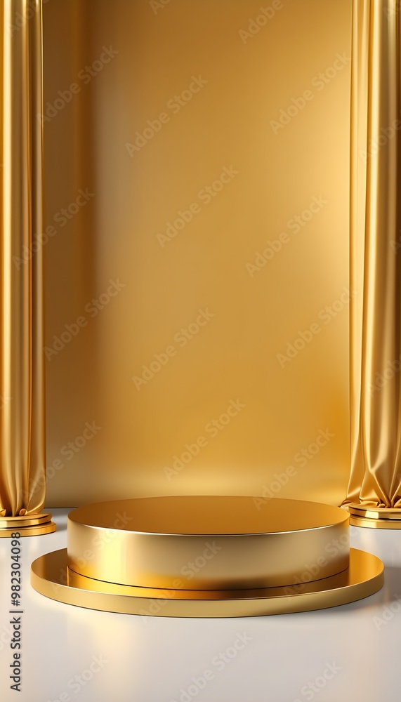 golden frame on the wall podium golden frame on the wall podium