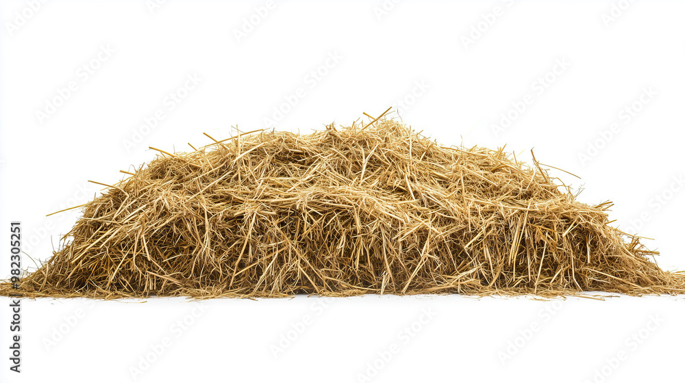 custom made wallpaper toronto digitalside view on one single hay pile heap isolated on white background