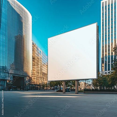 Blank Advertising Space in Urban Environment photo