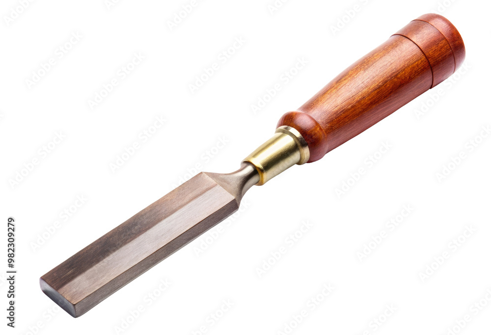 Chisel with wooden handle isolated with transparent background. Chisel with wooden handle isolated with transparent background.