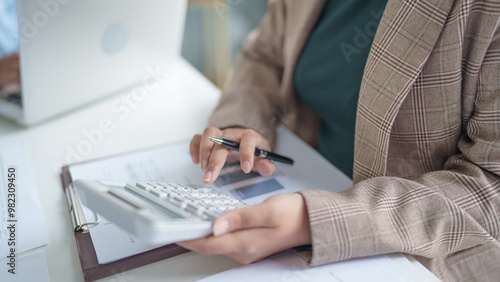 business man Auditor or internal revenue service staff checking annual financial statements company Audit  Accounting tax.