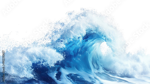 Fototapeta Naklejka Na Ścianę i Meble -  Sea wave on a white transparent background