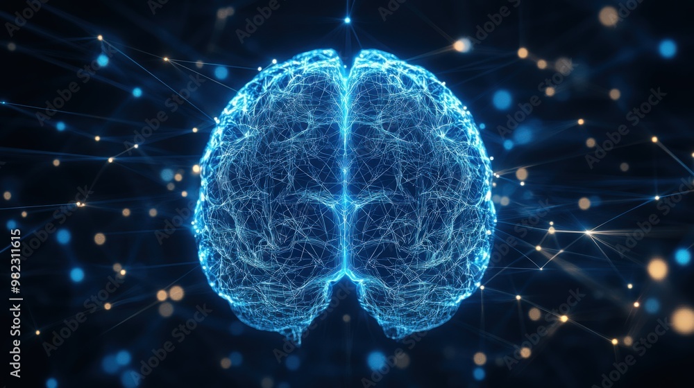 3D Visual of Human Brains in a Digital Network Interface