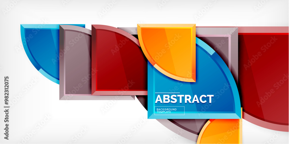 Abstract background - circles and round triangles with 3d effect. Vector Illustration For Wallpaper, Banner, Background, Card, Book Illustration, landing page