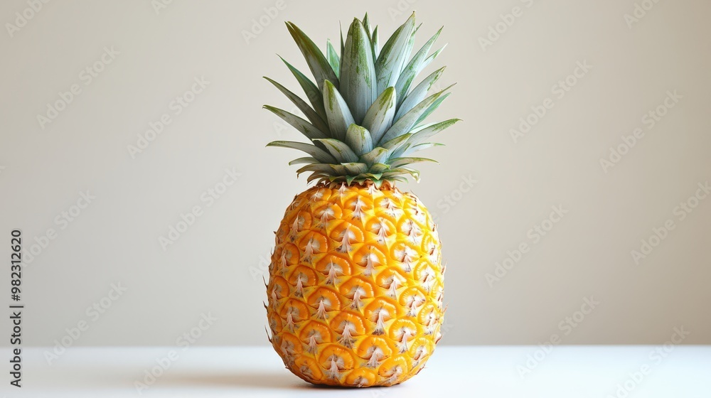 Fresh Pineapple on a Light Background Fresh Pineapple on a Light Background