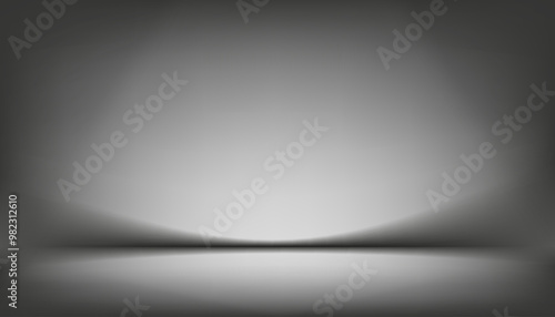 Grey Background Wall Studio Room with Spotlights,Shadow on floor for product presentation.Vector 3D Gray Gradient Backdrop Stage Show with neon light on Display Podium Stand for business background