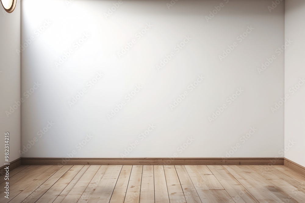 Empty white wall and wooden floor copy space 3d background Empty white wall and wooden floor copy space 3d background