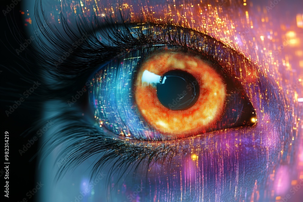 Eyes of the digital future abstract Eyes of the digital future abstract