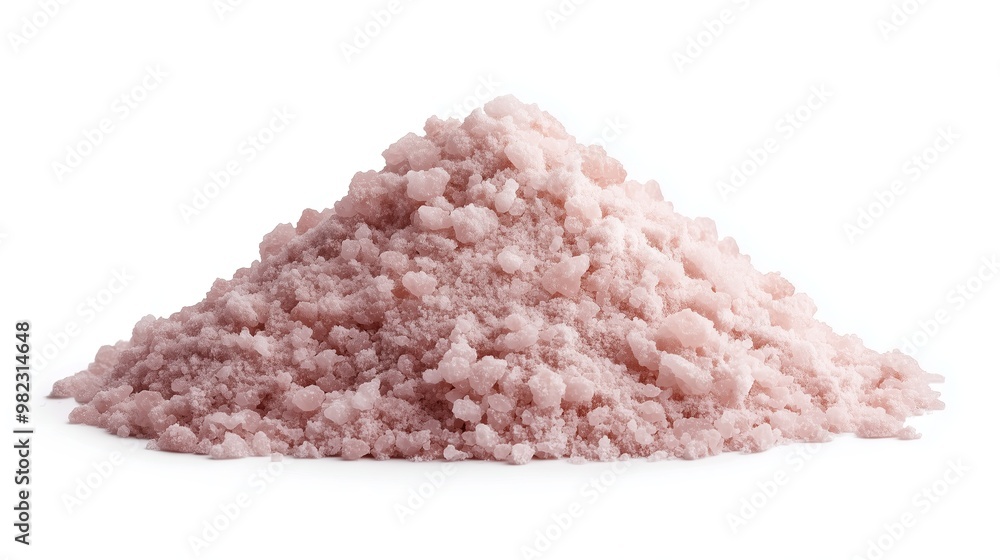 side view on one single pink tibetan himalayan salt pile heap isolated on white background side view on one single pink tibetan himalayan salt pile heap isolated on white background