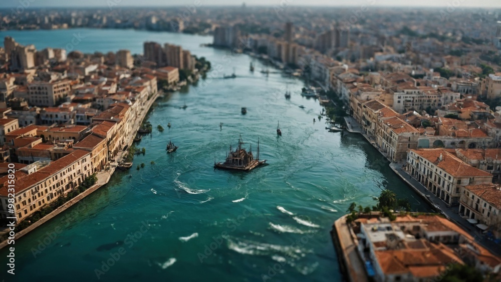 Obraz premium The underwater city of Atlantis reveals the mysteries of a legendary civilization