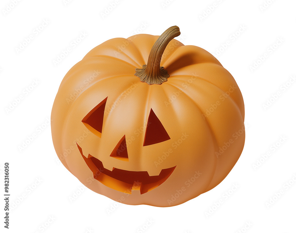 3D jack-o'-lantern with triangular eyes and a toothy grin 3D jack-o'-lantern with triangular eyes and a toothy grin