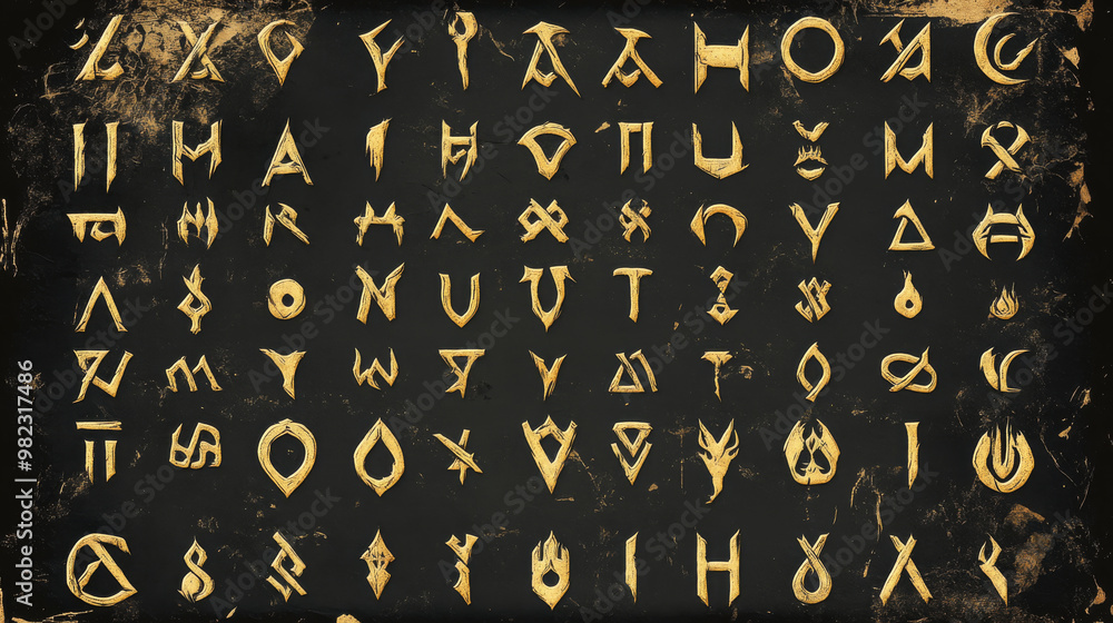 Complete Rune Leters A vector illustration showcasing the complete collection of the Rune ...