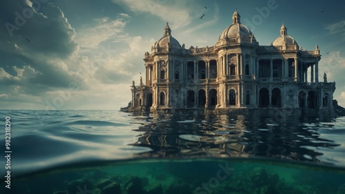 The underwater cityscape of Atlantis showcases the grandeur of a civilization long lost to time photo