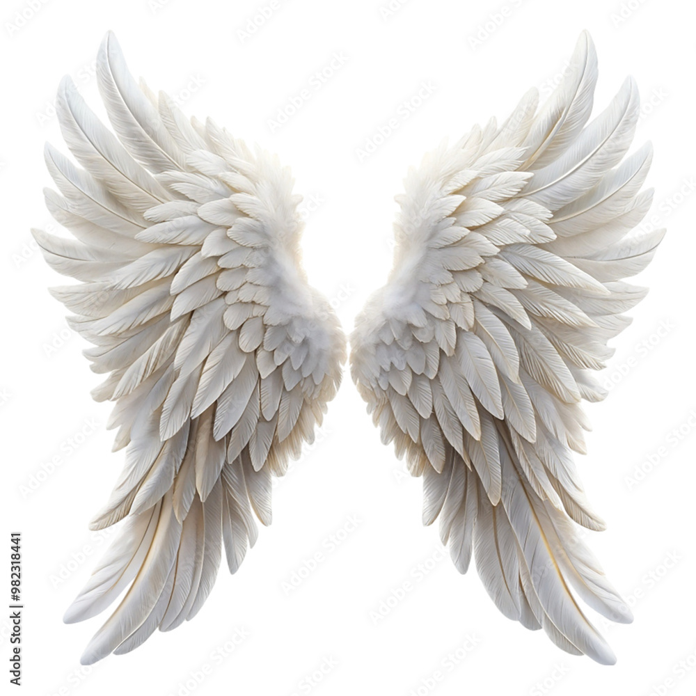 White angel wing isolated on transparent background. White angel wing isolated on transparent background.