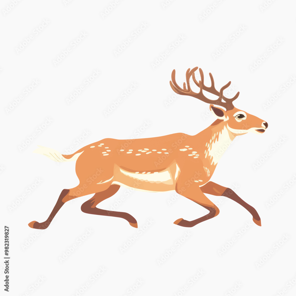 Fototapeta premium Elegant deer illustration running