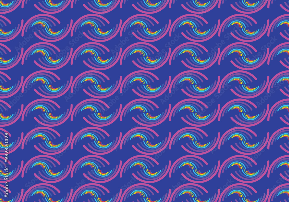 Fototapeta premium wavy curve background in multi color. Vector illustration.