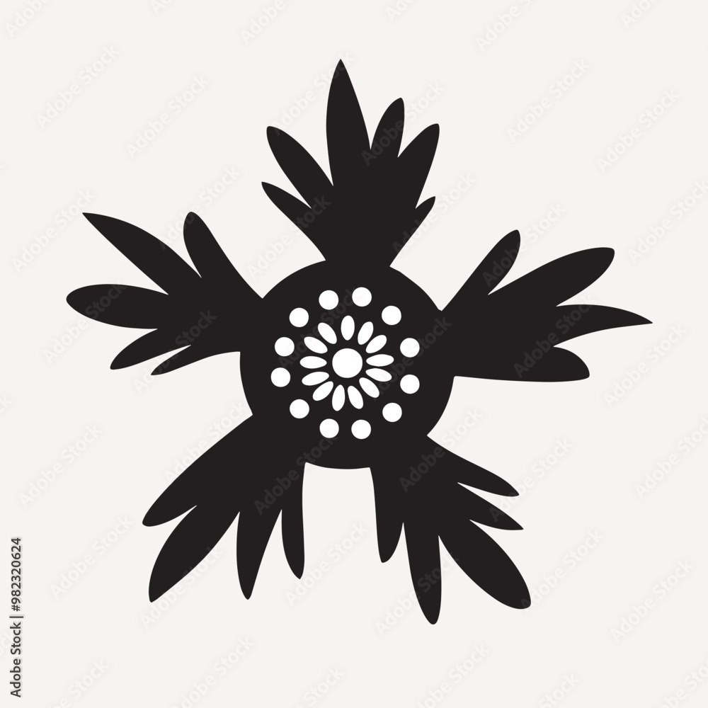 Abstract floral black silhouette design Abstract floral black silhouette design