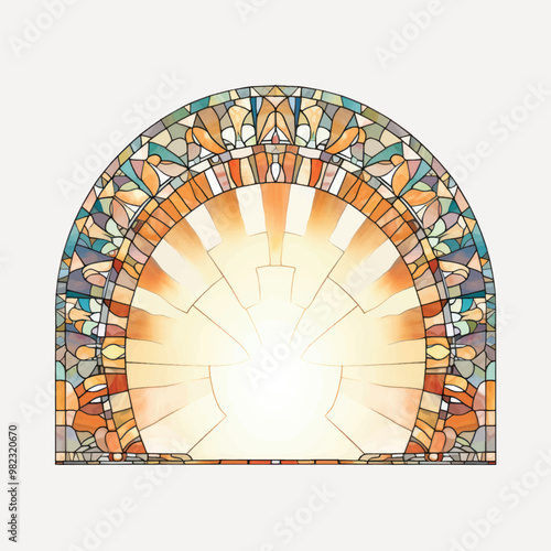 Colorful stained glass window design