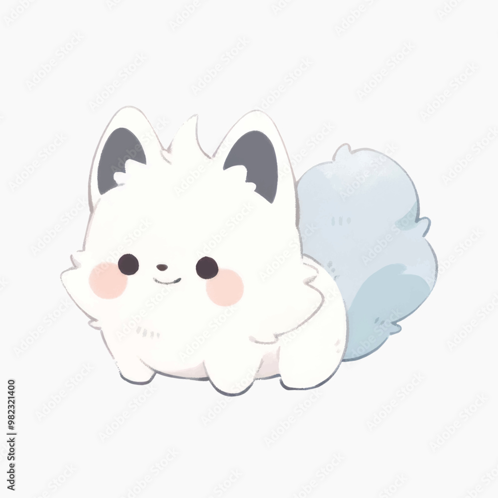 Cute fluffy cartoon animal illustration Cute fluffy cartoon animal illustration