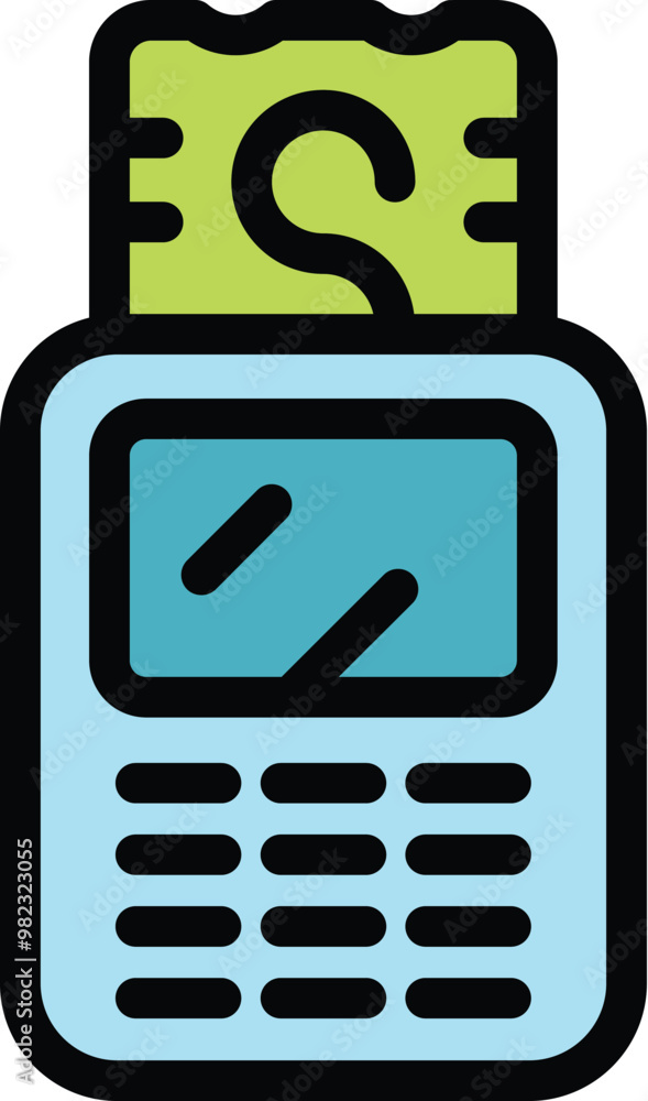 Blue pos terminal accepting contactless payment with a credit card using nfc technology