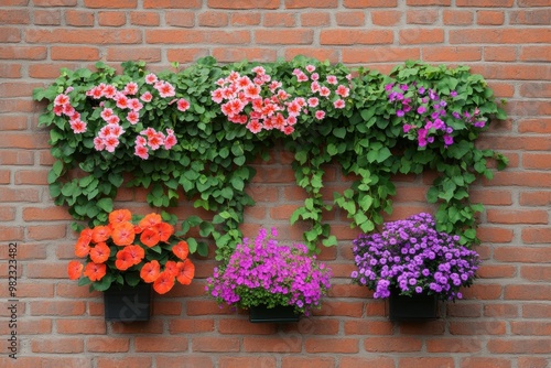 Ivy vines entangled with vibrant flowers