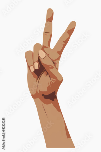 Hand showing peace sign