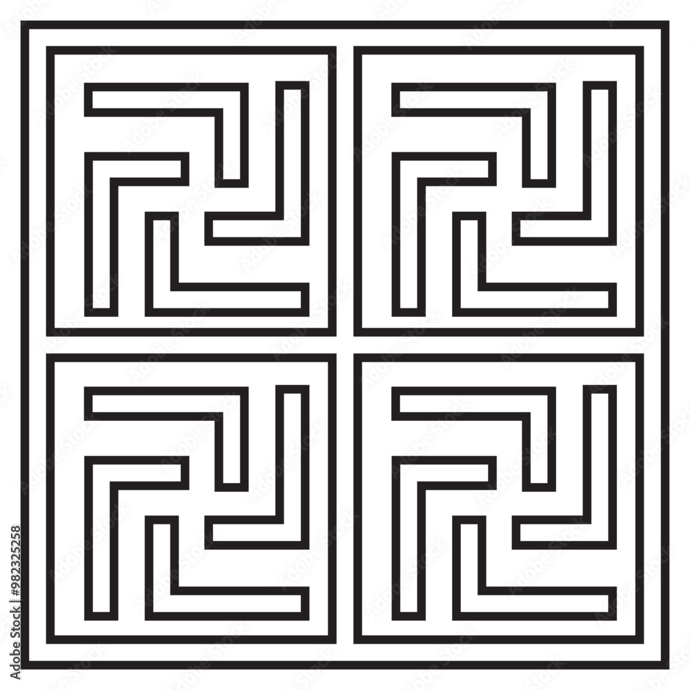 Chinese Pattern Line Art Design. Flat Vector Illustration Isolated on White Background Chinese Pattern Line Art Design. Flat Vector Illustration Isolated on White Background
