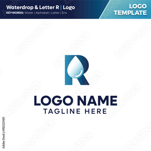 Waterdrop & Letter Logo Template