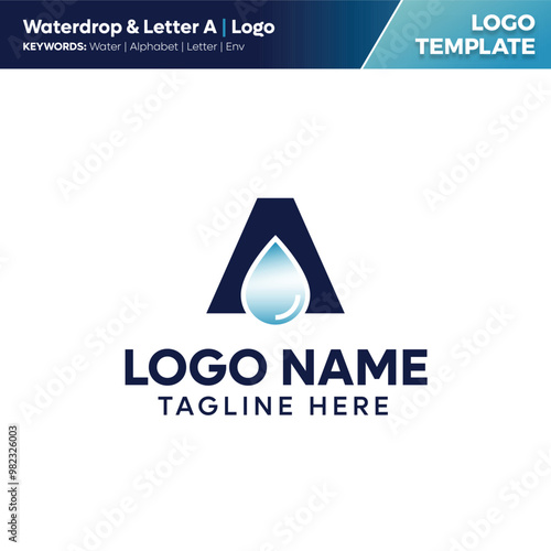 Waterdrop & Letter Logo Template