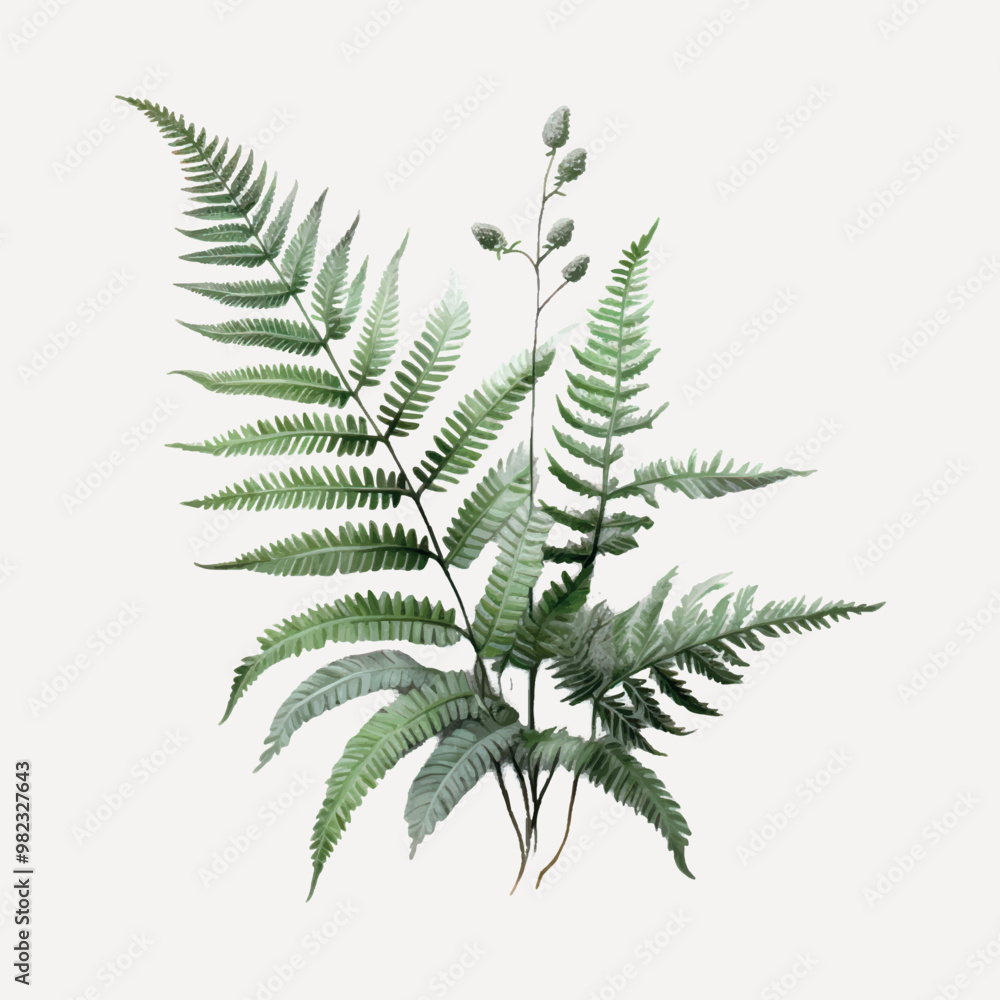 Elegant green fern illustration Elegant green fern illustration