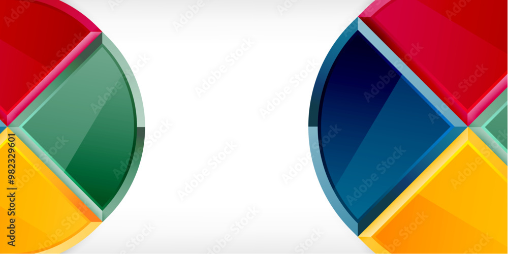 Abstract background - circles and round triangles with 3d effect. Vector Illustration For Wallpaper, Banner, Background, Card, Book Illustration, landing page Abstract background - circles and round triangles with 3d effect. Vector Illustration For Wallpaper, Banner, Background, Card, Book Illustration, landing page