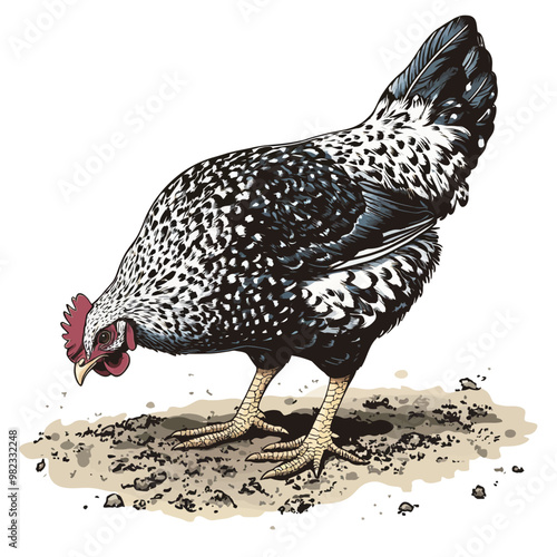 chicken on the farm. vector illustration of a chicken on a white background